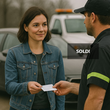 Get paid cash at junk car pickup